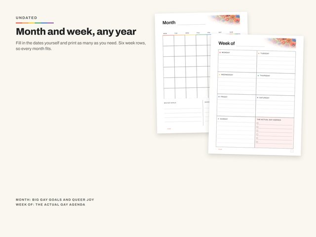The Gay Agenda: Month and week