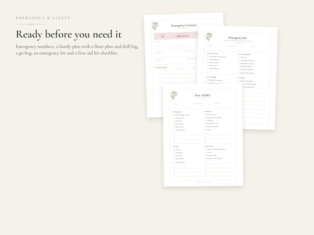 The Home & Family Binder: Emergency
