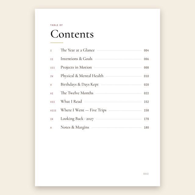 2027 Agenda Book: Contents