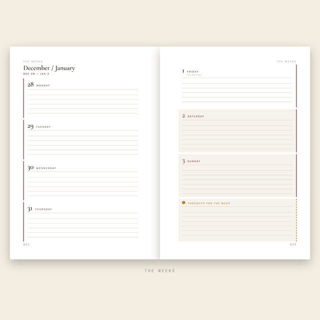 2027 Agenda Book: Week