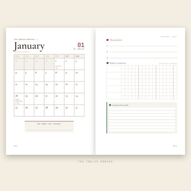 2027 Agenda Book: Month