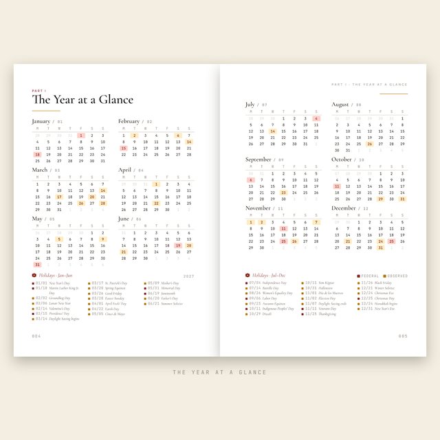 2027 Agenda Book: Year