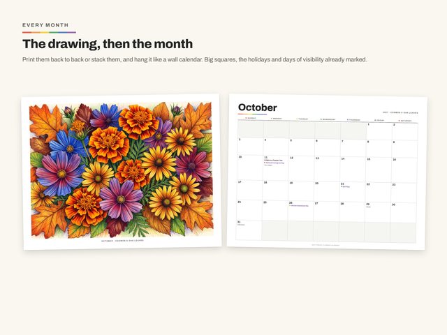 The 2027 Queer Pencil Flower Calendar: A month